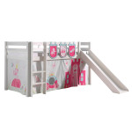 paris prix Pack - Lit Enfant Toboggan Tente & 3 Pochettes "Pino Princesse" Blanc