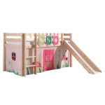 paris prix Pack - Lit Enfant Toboggan Tente & 3 Pochettes "Pino Spring" Naturel