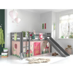 Paris Prix Pack - Lit Enfant Toboggan Tente & 3 Pochettes "Pino Spring" Gris