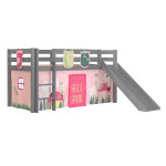 paris prix Pack - Lit Enfant Toboggan Tente & 3 Pochettes "Pino Spring" Gris