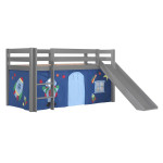 paris prix Pack - Lit Enfant Toboggan & Tente "Pino Astronaute II" Gris