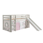 paris prix Pack - Lit Enfant Toboggan & Tente "Pino Birdy" 90x200cm Blanc