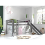 Paris Prix Pack - Lit Enfant Toboggan & Tente "Pino Birdy" Gris