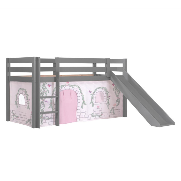 Paris Prix Pack - Lit Enfant Toboggan & Tente "Pino Birdy" Gris