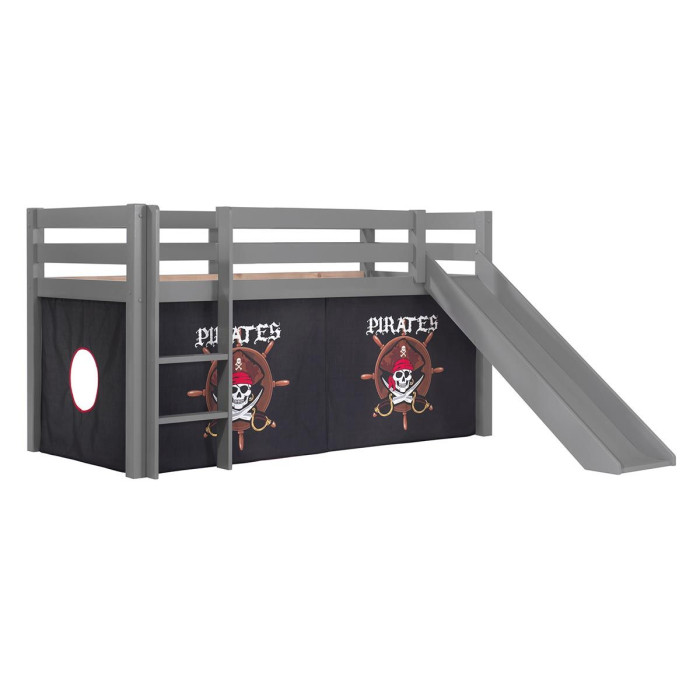 Paris Prix Pack - Lit Enfant Toboggan & Tente "Pino Pirates II" Gris