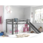 Paris Prix Pack - Lit Enfant Toboggan & Tente "Pino Princesse" Gris
