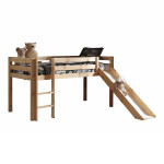 Paris Prix Pack - Lit Enfant Toboggan Tente Tunnel & 3 Pochettes "Pino Birdy" Naturel
