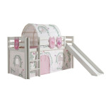 paris prix Pack - Lit Enfant Toboggan Tente Tunnel & 3 Pochettes "Pino Birdy" Blanc