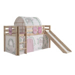 paris prix Pack - Lit Enfant Toboggan Tente Tunnel & 3 Pochettes "Pino Birdy" Naturel