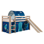 paris prix Pack - Lit Enfant Toboggan Tente & Tunnel "Pino Astronaute II" Naturel
