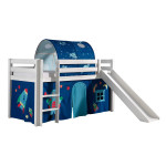 paris prix Pack - Lit Enfant Toboggan Tente & Tunnel "Pino Astronaute II" Blanc