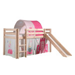 paris prix Pack - Lit Enfant Toboggan Tente & Tunnel "Pino Princesse" Naturel