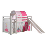 paris prix Pack - Lit Enfant Toboggan Tente & Tunnel "Pino Princesse" Blanc