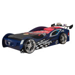 Paris Prix Pack - Lit Enfant Voiture & Armoire "Gran Turismo" Bleu & Rouge