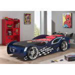 paris prix Pack - Lit Enfant Voiture & Armoire "Gran Turismo" Bleu & Rouge