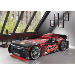 Paris Prix Pack - Lit Enfant Voiture & Matelas "MRX" 90x200cm Noir