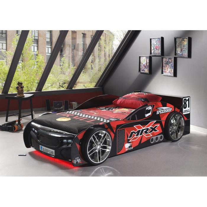 Paris Prix Pack - Lit Enfant Voiture & Matelas "MRX" 90x200cm Noir