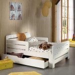 paris prix Pack - Lit Évolutif Enfant Tiroir & Matelas "Jumper" 90x140cm Blanc