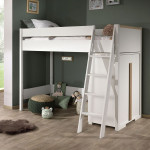 paris prix Pack - Lit Mezzanine Enfant & Armoire 2 Portes "London" Blanc