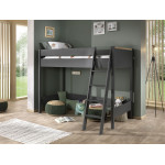 Paris Prix Pack - Lit Mezzanine Enfant & Armoire "London" Anthracite