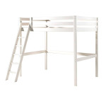 Paris Prix Pack - Lit Mezzanine Enfant Commode & Fauteuil-Lit "Pino II" Blanc