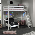paris prix Pack - Lit Mezzanine & Fauteuil-Lit "Pino" Blanc