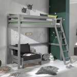 paris prix Pack - Lit Mezzanine & Fauteuil-Lit "Pino" Gris