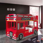 Paris Prix Pack - Lit Superposé Enfant & 2 Matelas "Londres" 90x200cm Rouge