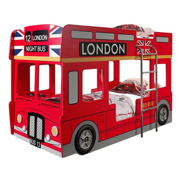 Paris Prix Pack - Lit Superposé Enfant & 2 Matelas "Londres" 90x200cm Rouge