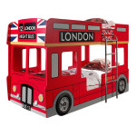 paris prix Pack - Lit Superposé Enfant & 2 Matelas "Londres" 90x200cm Rouge