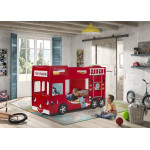 Paris Prix Pack - Lit Superposé Enfant & 2 Matelas "Pompier" Rouge