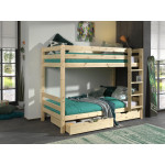 Paris Prix Pack - Lit Superposé Enfant & 2 Tiroirs "Pino" 90x200cm Naturel