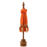 Paris Prix Parasol Déco Avec Pompons "Dayu" 85cm Orange