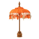 paris prix Parasol Déco Avec Pompons "Dayu" 85cm Orange
