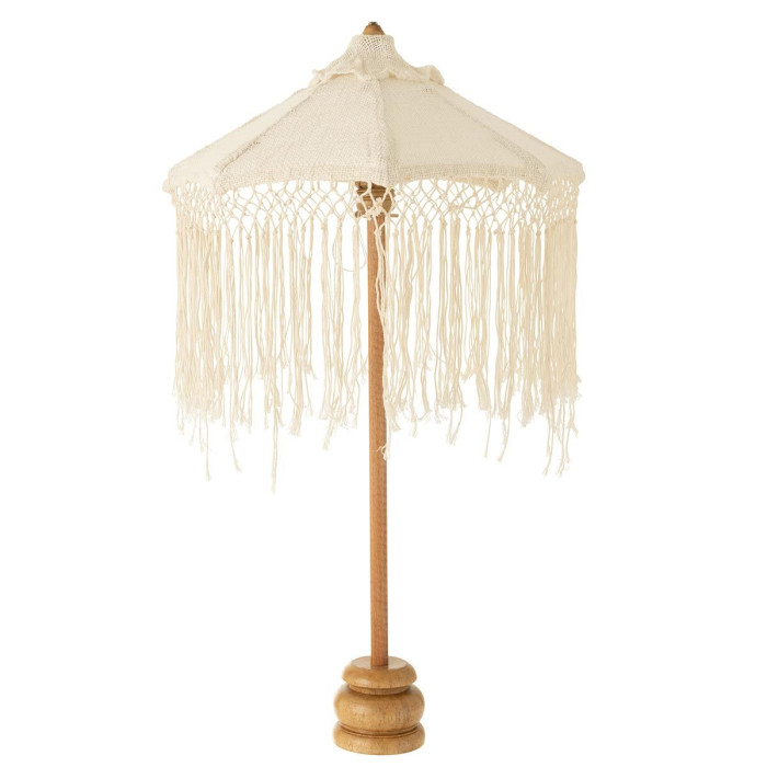 Paris Prix Parasol Déco Franges "Tumanggal" 84cm Crème