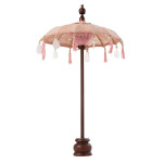 Paris Prix Parasol Déco "Pompons & Coquillages" 51cm Saumon