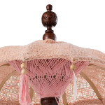 Paris Prix Parasol Déco "Pompons & Coquillages" 51cm Saumon