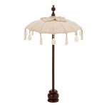 paris prix Parasol Déco "Pompons & Coquillages" 90cm Beige