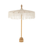 paris prix Parasol Déco sur Pied "Macramé" 95cm Blanc