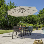 Paris Prix Parasol Déporté à Manivelle "Malaga" 300cm Gris