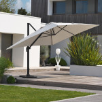 Paris Prix Parasol Déporté à Manivelle "Sevilla" 400cm Gris