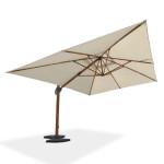 paris prix Parasol Déporté Imitation Bois "Sevilla" 400cm Gris