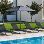 Paris Prix Parasol Ouverture Push-Up "Eolo" 250cm Gris Anthracite