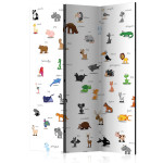 paris prix Paravent 3 Volets "Animals for Children" 135x172cm