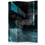 paris prix Paravent 3 Volets "Azure Geometry" 135x172cm