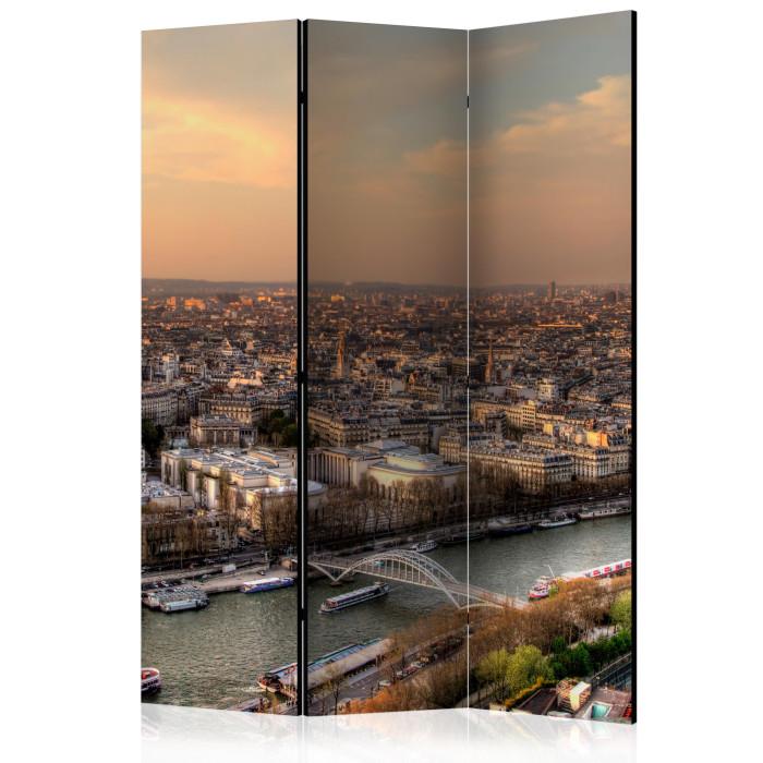Paris Prix Paravent 3 Volets "Barges On The Seine" 135x172cm