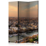 paris prix Paravent 3 Volets "Barges on the Seine" 135x172cm