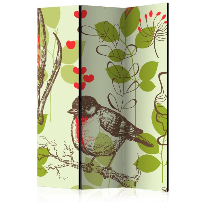 Paris Prix Paravent 3 Volets "Bird & Lilies Vintage Pattern" 135x172cm