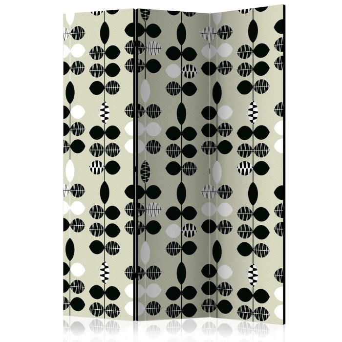 Paris Prix Paravent 3 Volets "Black & White Dots" 135x172cm