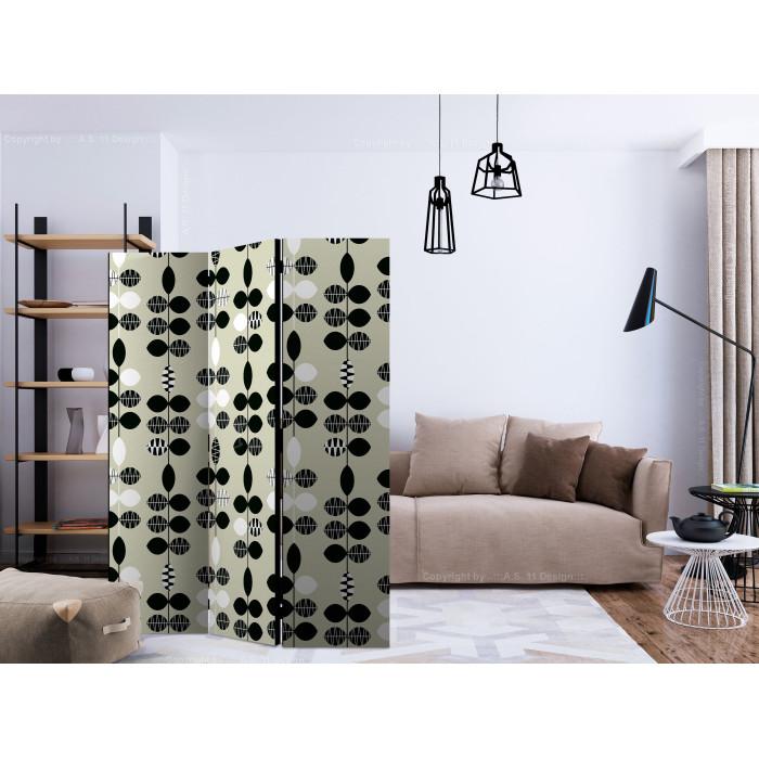 Paris Prix Paravent 3 Volets "Black & White Dots" 135x172cm